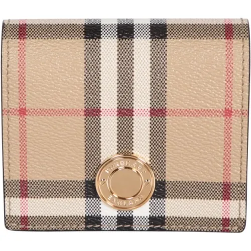Vintage Check Wallet with Logo Plaque , female, Sizes: ONE SIZE - Burberry - Modalova