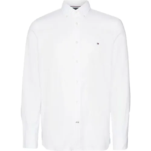 Long Sleeve Flex Dobby Shirt , male, Sizes: S, M, XL - Tommy Hilfiger - Modalova