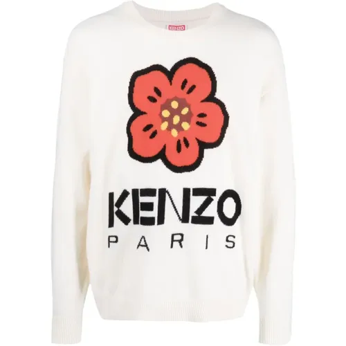 Weiße Blumensweater , Herren, Größe: S - Kenzo - Modalova
