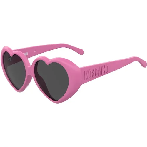 Fuchsia/Grey Sunglasses , female, Sizes: 57 MM - Moschino - Modalova