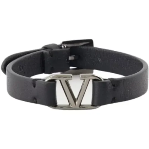 VLogo Leather Bracelet , male, Sizes: ONE SIZE - Valentino Garavani - Modalova