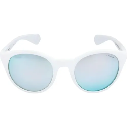 Weiße Gummisonnenbrille mit grauem Glas - Polaroid - Modalova