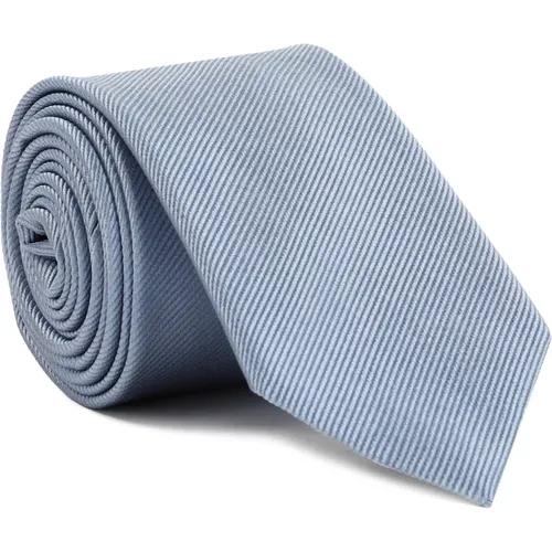 Blue Silk Striped Tie Ss24 , male, Sizes: ONE SIZE - Giorgio Armani - Modalova