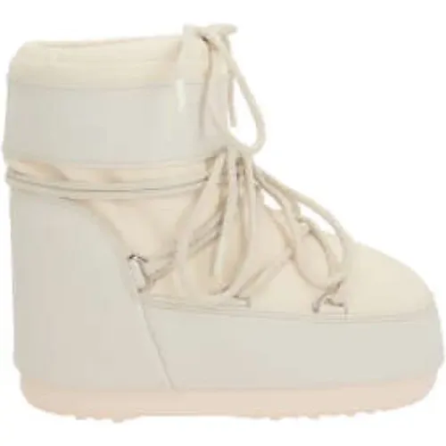 Ivory Snow Boot Rubber and Faux Leather , female, Sizes: 3 UK, 6 UK - moon boot - Modalova