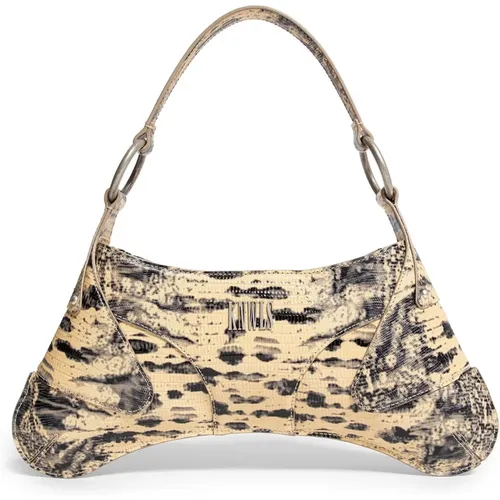 Cream Snake Top Handle Bag , female, Sizes: ONE SIZE - Knwls - Modalova