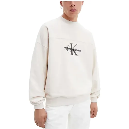 Textured Men`s Sweatshirt , male, Sizes: XL, M - Calvin Klein - Modalova