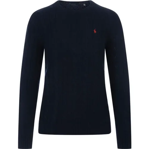 Blauer Zopfmuster Pullover , Damen, Größe: M - Ralph Lauren - Modalova