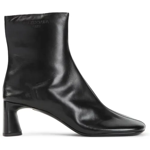 Schwarze Leder Stiefeletten Eckige Zehe - Balenciaga - Modalova