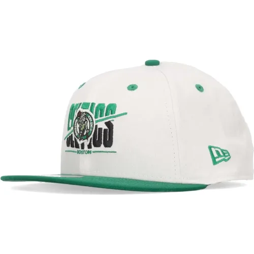 Boston Celtics Flache Schirmkappe Weiß , unisex, Größe: S/M - new era - Modalova