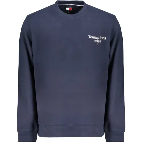 Blauer Sweatshirt mit Logo-Print , Herren, Größe: 2XL - Tommy Hilfiger - Modalova