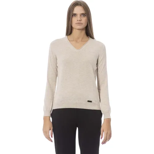 Elegant V-Neck Sweater , female, Sizes: XL, S, M, L - Baldinini - Modalova