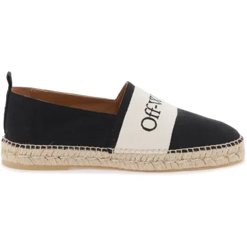 Bookish Logo Linen Espadrilles , male, Sizes: 10 UK, 11 UK - Off White - Modalova