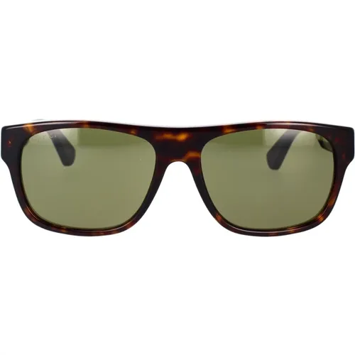 Iconic Square Sunglasses with Dark Tones and Colored Arms , male, Sizes: 56 MM - Gucci - Modalova