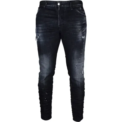 Trendige Schwarze Slim-Fit Jeans , Herren, Größe: XS - Dsquared2 - Modalova