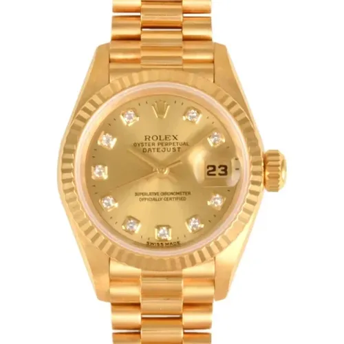 Pre-owned Gold watches , female, Sizes: ONE SIZE - Rolex Vintage - Modalova