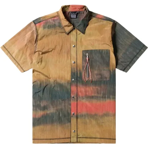 Space-Dye Unisex Shirt mit Vintage-Nähten , Herren, Größe: S - Aries - Modalova