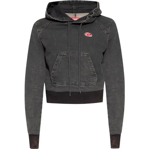 Dark Grey Hooded Sweatshirt , female, Sizes: S, M, L - Diesel - Modalova