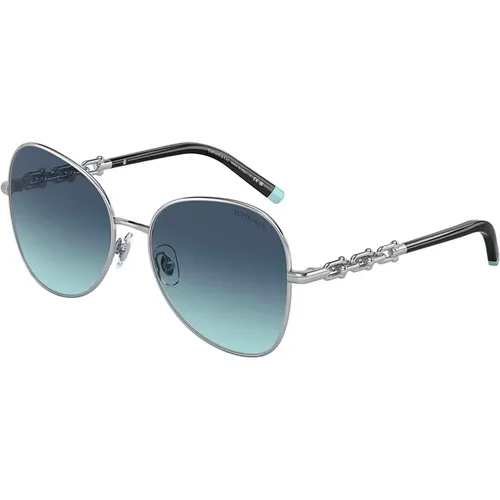 Silver/ Shaded Sunglasses TF 3086 , female, Sizes: 57 MM - Tiffany - Modalova