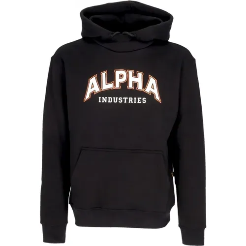 College Hoodie Schwarz Streetwear , Herren, Größe: S - alpha industries - Modalova
