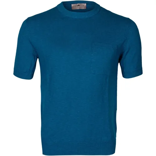 Slim Fit Crewneck T-shirt mit Tasche - Irish Crone - Modalova
