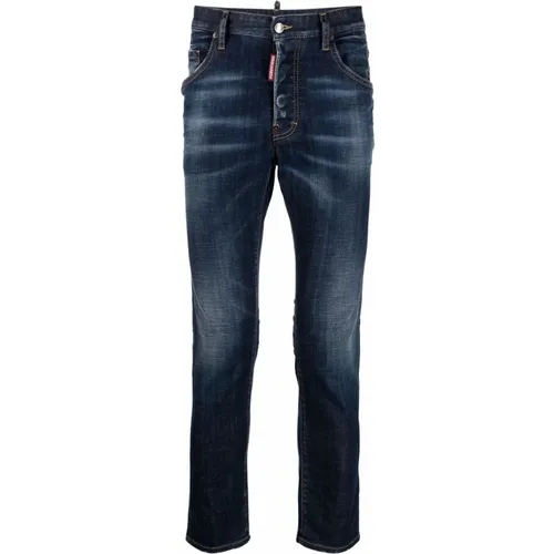 Dunkelblaue Slim-Fit Jeans - Dsquared2 - Modalova