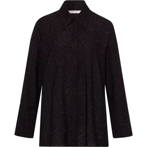 Locker geschnittene Schwarze Bluse mit Breitem Kragen , Damen, Größe: S - IVY OAK - Modalova
