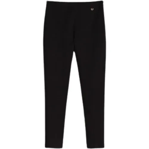 Gerippte Leggings mit Seitenreißverschluss , Damen, Größe: S - Twinset - Modalova