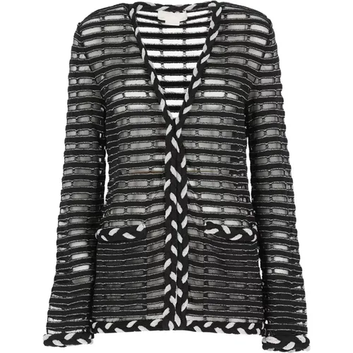 Striped Patterned Blazer Upgrade , female, Sizes: XS - Genny - Modalova