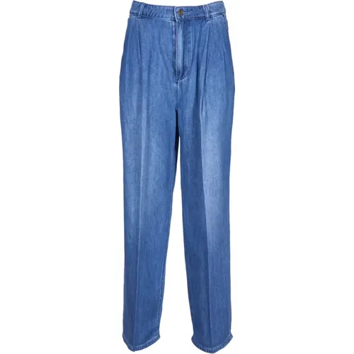 Blaue Denim-Jeans mit weitem Faltenwurf , Damen, Größe: M - Michael Kors - Modalova