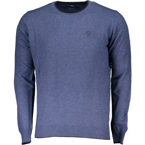 Embroidered Crew Neck Sweater made of Fibers , male, Sizes: 3XL, 2XL, M, S, XL - North Sails - Modalova