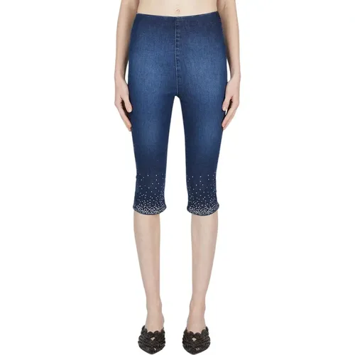 Grafisch verzierte Capri-Jeans , Damen, Größe: M - Avavav - Modalova