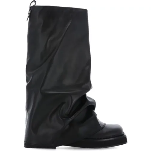 Schwarze Hohe Stiefel mit Eckiger Spitze - The Attico - Modalova