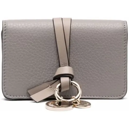 Strukturierte Leder Tri-Fold Brieftasche - Chloé - Modalova