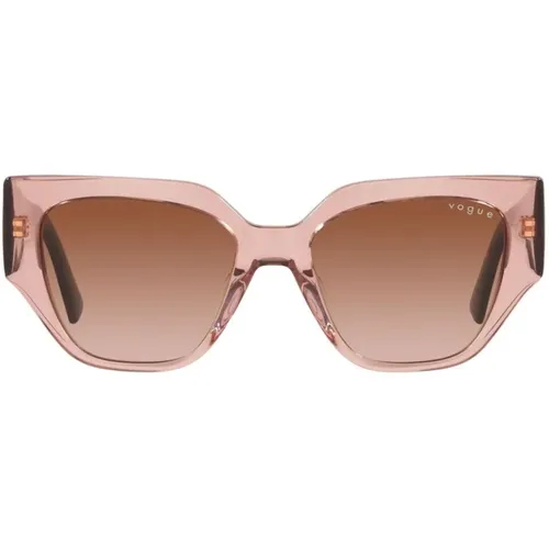 Pink/Brown Shaded Sunglasses , female, Sizes: 52 MM - Vogue - Modalova