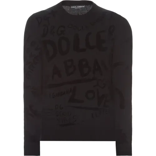 Logo Pullover, 100% Wolle, Hergestellt in Italien - Dolce & Gabbana - Modalova