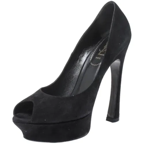 Pre-owned Suede heels , female, Sizes: 5 1/2 UK - Yves Saint Laurent Vintage - Modalova