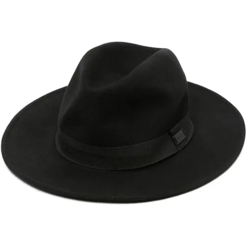 Fedora Hat with Logo Plaque , male, Sizes: 59 CM - Emporio Armani - Modalova