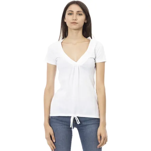 Kurzarm Rundhals T-Shirt , Damen, Größe: M - Trussardi - Modalova