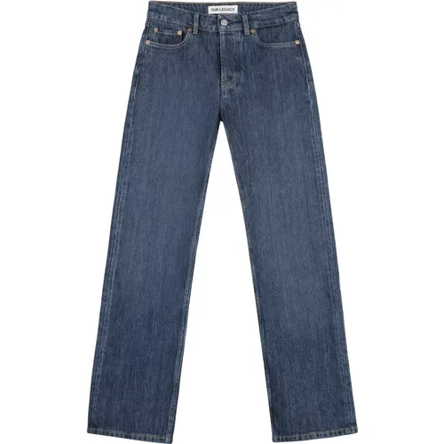 Straight-Leg-Jeans mit Rückenlogo-Label , Damen, Größe: W26 - Our Legacy - Modalova