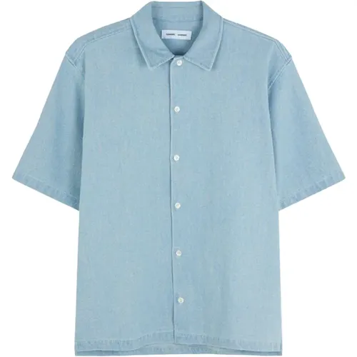 Short Sleeve Denim Shirt Loose Fit , male, Sizes: XL, S, L - Samsøe Samsøe - Modalova