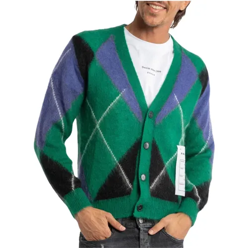 Geometric Embroidered Mohair Sweater , male, Sizes: L, M, S - Amaránto - Modalova