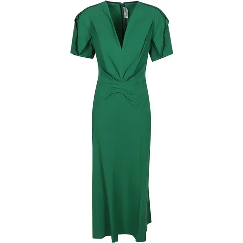 V-Ausschnitt Midi Kleid - Victoria Beckham - Modalova