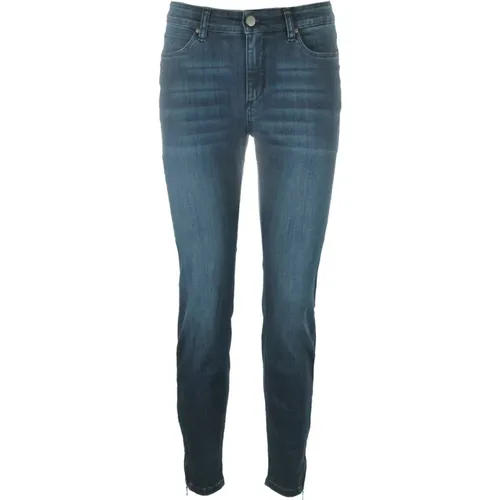Navy Skinny Jeans, Mid Waist, Casual , female, Sizes: 2XL - C.Ro - Modalova