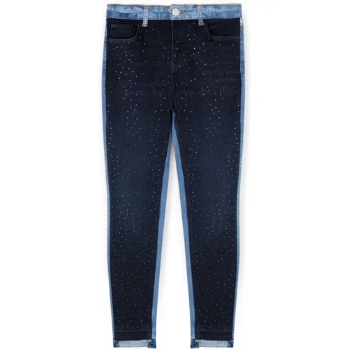 Patchwork Skinny Jeans Upcycling , Damen, Größe: M - Motivi - Modalova
