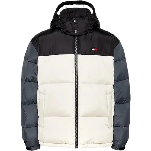 Color Block Puffer Coat with Removable Hood , male, Sizes: M, S, 2XL, L, XL - Tommy Hilfiger - Modalova