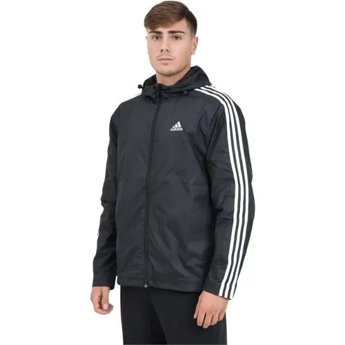 Schwarze Essentials 3-Streifen Gewebte Jacke - Adidas - Modalova