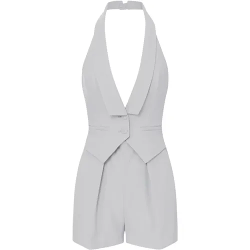 Crepe Jumpsuit with Vest , female, Sizes: M, L - Elisabetta Franchi - Modalova