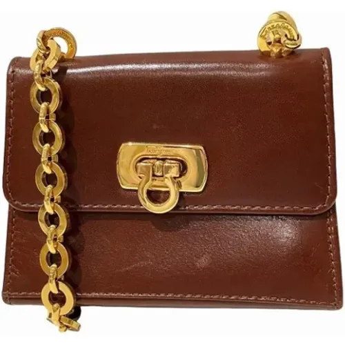 Pre-owned Leder Schultertasche , Damen, Größe: ONE Size - Salvatore Ferragamo Pre-owned - Modalova