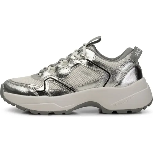 Sif Metallic Sporty Sneaker , female, Sizes: 4 UK, 8 UK - Woden - Modalova