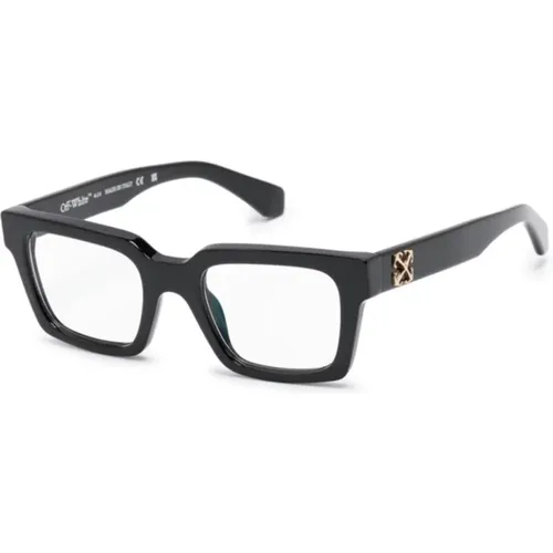 Schwarze Optische Brille, vielseitig und stilvoll , unisex, Größe: 50 MM - Off White - Modalova